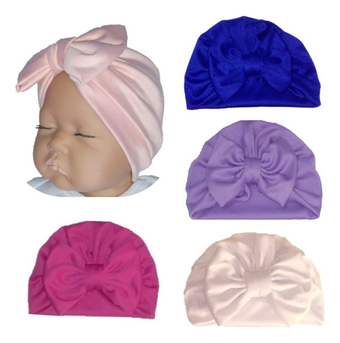 5 Gorritos Para Bebé Niña Turbantes Moño