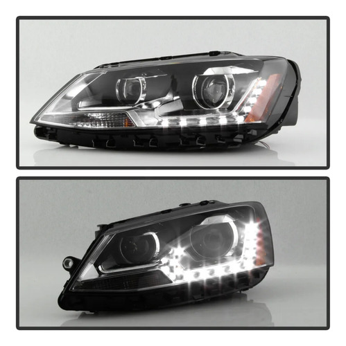 Juego Faros Deportivos Lupa Y Led Jetta Mk6 11-18 Kitmk6cr