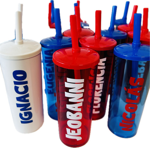 Vaso Long Drink Personalizado (con Tapa Y Sorbito)