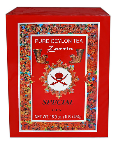 Zarrin - Té Puro De Ceilán Opa, Naranja Pekoe A, 1lb (16..