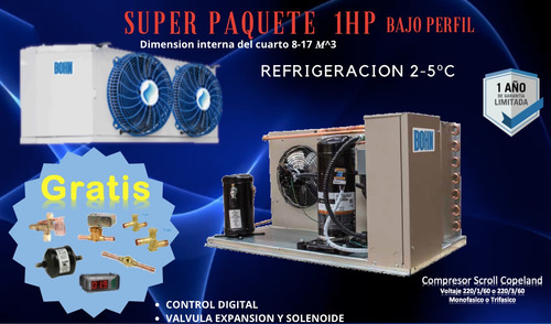 Super Paquete 1hp Refrigeración 8-17 M3 Bajo Perfil