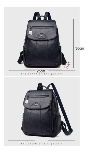 Mochila Impermeable De Piel Suave Para Mujer.
