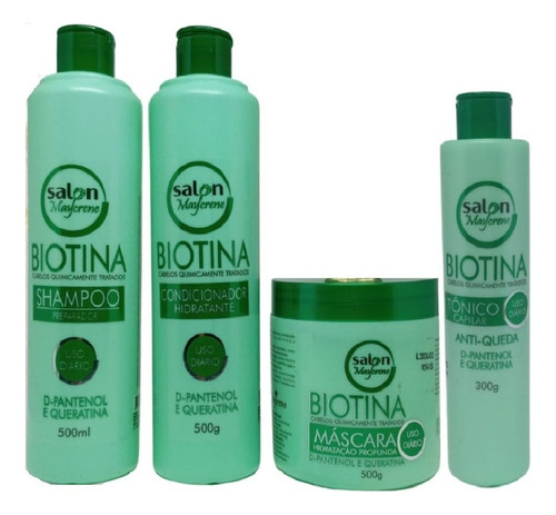 Kit Biotina Salon (shamp + Cond + Másc + Tônico) Maycrene