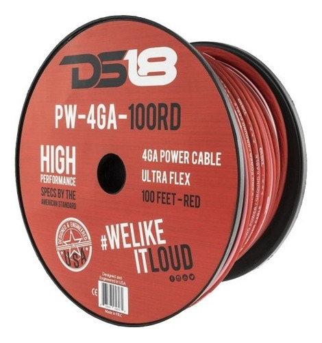 Cable 4 Gauge Ds18 Rojo Pw4ga Por Metro