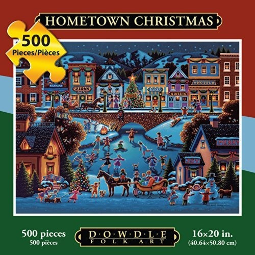 Rompecabezas - Hometown Christmas 500 Pc Por Dowdle Folk Art