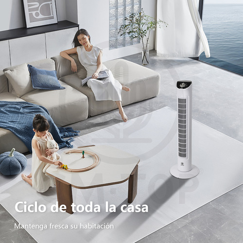 Ventilador De Torre Cm-top Oscilante Portátil Para El Hogar Color Blanco