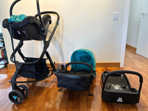 Conjunto Carrinho Bebê Mibo Safte 1st Preto Preto (Usado)