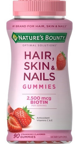 Natures Bounty 90 Gomitas Hair, Skin & Nails Biotin 2500mcg