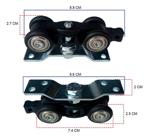 Kit Sistema Aereo Puerta Closet Corrediza + 2 Rieles Freno