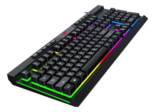 Teclado Gamer Gaming Havit Backlit Rgb Usb 1.5mts Color del teclado Negro Idioma Español Latinoamérica