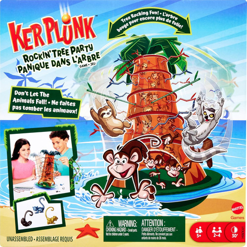 Mattel Games Kerplunk Rockin' Tree Party Game Para Noches Fa