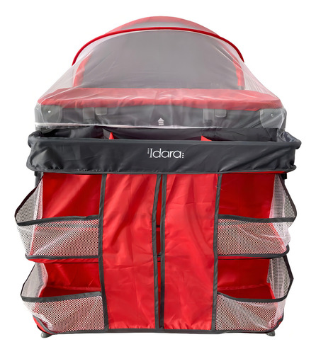 Cuna De Viaje 2 Niveles Idara Con Cambiador Infanti Rojo Lisa
