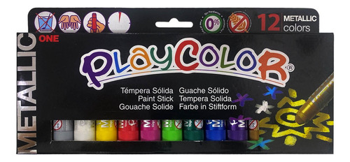 Témperas Sólidas Metalizadas Playcolor 12 Colores
