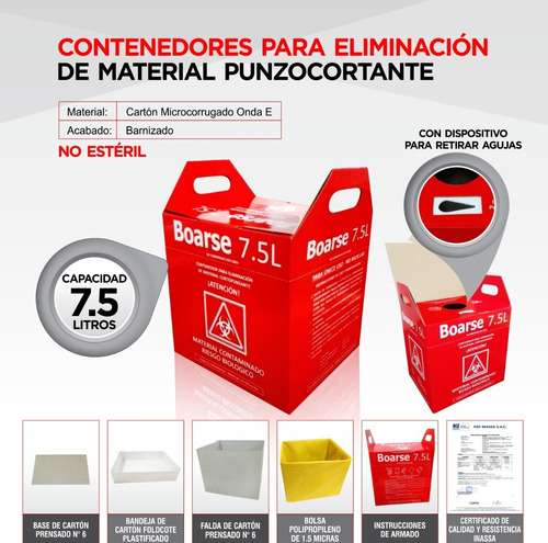 Cajas, Contenedores De Bioseguridad Para  Punzocortantes