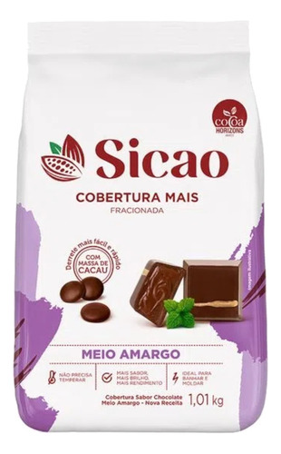 Chocolate Sicao Mais Gotas 1,01kg Meio Amargo