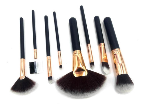 Set De 8 Brochas Y Pinceles Para Maquillaje Abanico Nine 9