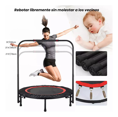 Trampolín Para Ejercicio Fitness Plegable Mini Brincolín