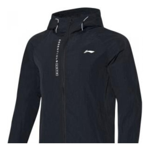 Imagen 2 de 8 de Li-ning Chamarra Deportiva Negra Capuchón Unsx Original Fpx