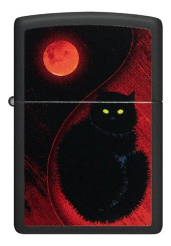 Encendedor Zippo Black Cat Design Negro Zp48453