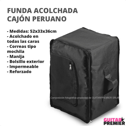 Funda Acolchada Cajon Peruano Flamenco Mochila Reforzada