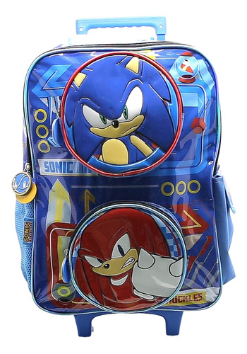 Mochila Con Carro 18 Pulgadas Sonic Vs Knuckles Cresko