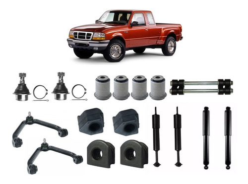 Kit Suspensão Dianteira Ford Ranger 1998 A 2004 - 18 Peças