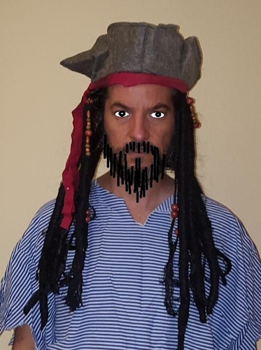Disfraz Pirata Sobrero Con Rastas Sin Chaleco Sin Playera