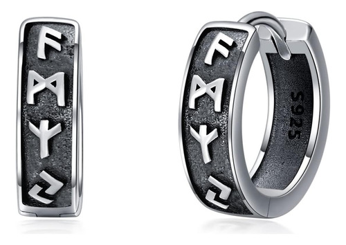 Pendientes De Runas Vikingas Para Hombres, Pendientes De Aro