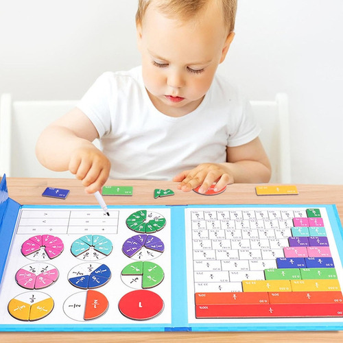 // Rompecabezas De Fracciones De Libro Magnético Montessori