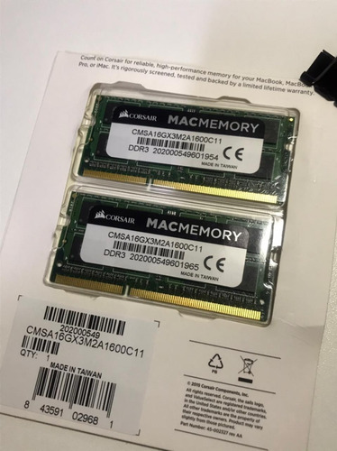 Memória Ram Mac Memory 16gb 2x8gb - Nunca Usada