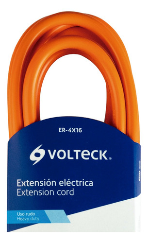 Extension Electrica Volteck Uso Rudo 4 Metros 3 Contactos