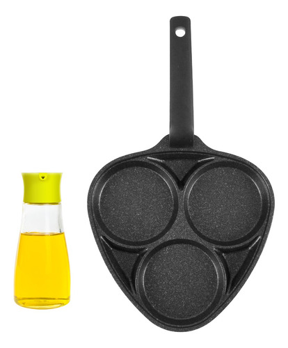 Set Sarten Marmol Para 3 Huevos 25cm Y Aceitero De Cristal