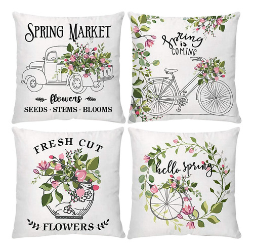 - Set De 4 Fundas Decorativas Spring Covers, Modelo F 7003,
