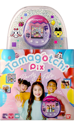 Tamagotchi Pix Púrpura De Fiesta Con Globos Para Celebrar