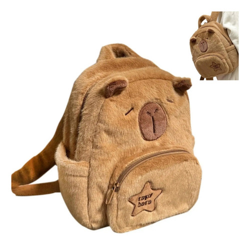 Preciosa Mochila De Peluche De Muñeco Carpincho, Mochila