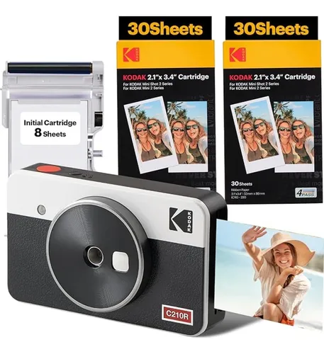 Kodak Mini Shot 2 Retrô Branca C200rw- Câmera Instantânea Cor Branco