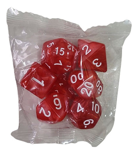 Set De 7 Dados - Rojo Marmolado