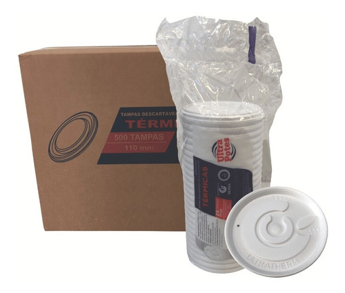 Tampa Para Pote De Isopor 240/300/360/480ml Ultra Com 500