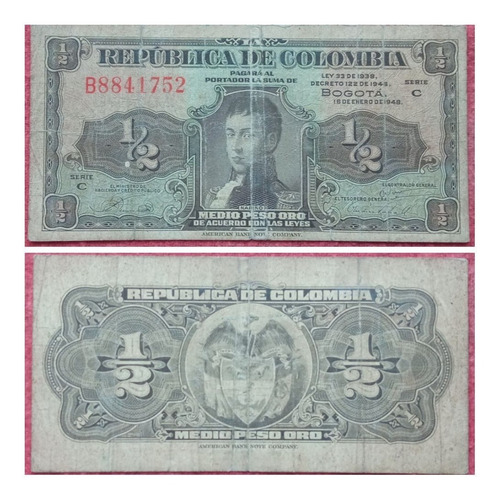 Billete 1/2 Peso, Lleritas. 1.948. 