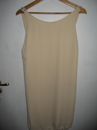 Vestido Bobo Seda Organza Natural O Beige Con Breteles Con S