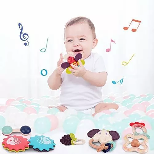 Sonajeros para bebés de 0 a 6 meses, juego de 2 sonajeros para bebés de 0 a  6 meses, sonajero suave con agarre de mano, juguetes para bebés, – Yaxa  Colombia