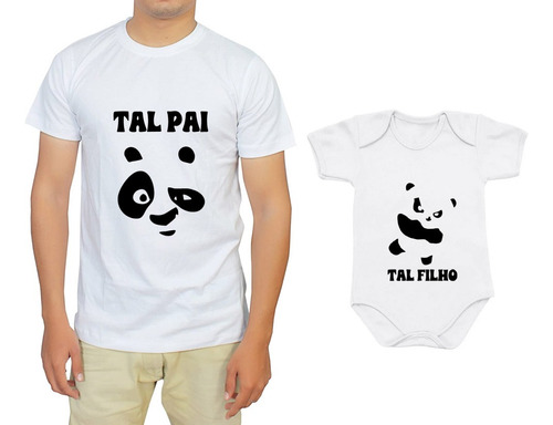 Kit Pai Body+camiseta Tal Pai Tal Filho Kung Fu Panda Po