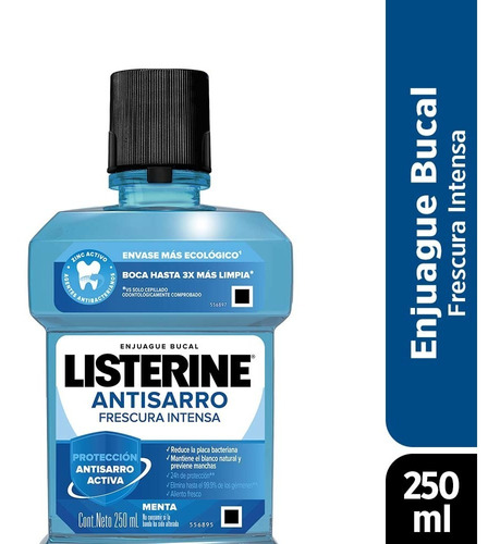 Listerine Anti Sarro Enjuague Bucal Menta Suave 250ml 