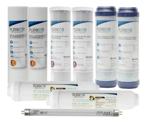 Kit De 1 Año Purikor Pkro400-6uvp, Pkro100-6uvpm, Pkuf-6uv