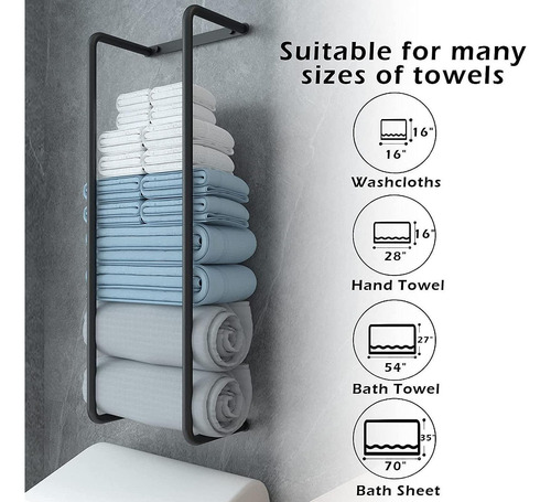 Rack De Toallas De Metal Organizador De Baño Fácil