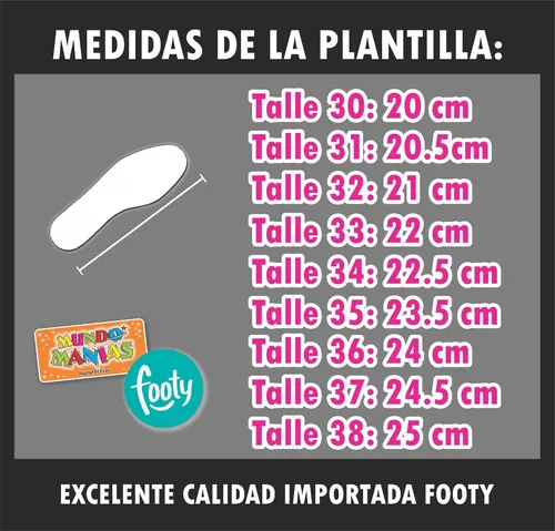 Footy tabla de talles hot sale