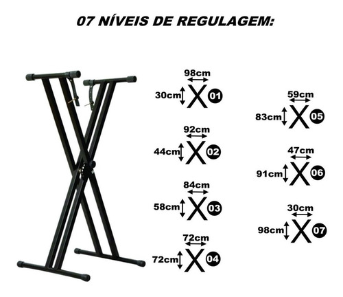 Imagem 2 de 2 de Estante Suporte Piano Teclado Mellody Base Dupla Q2x - Loja