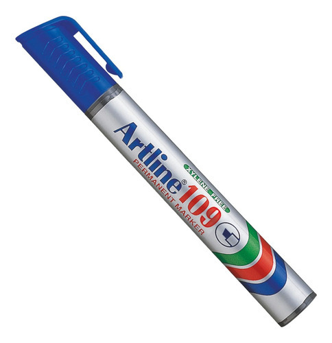 Plumon Permanente Artline Secado Rapido Punta Cincel Color Azul