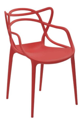 Cadeira de jantar Rivatti Allegra, estrutura de cor  vermelho, 1 unidade