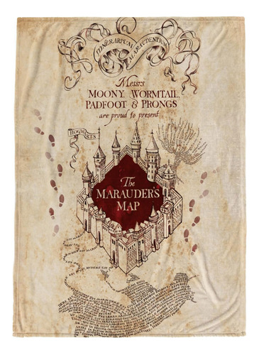 Manta Con Forma De Mapa De Los Merodeadores De Harry Potter,